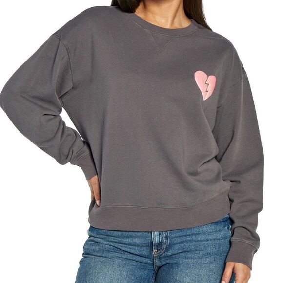 Wildfox NWOT I Wish It Was Saturday Grey/Pink Crewneck Sweatshirt - Picture 1 of 7